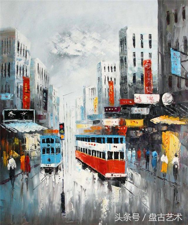 手绘唯美小镇街景油画图片   时光深处的宁静，油画小镇简笔画（手绘法国巴黎街景油画“巴黎归来不看街”“黄山归来不看山”美誉）