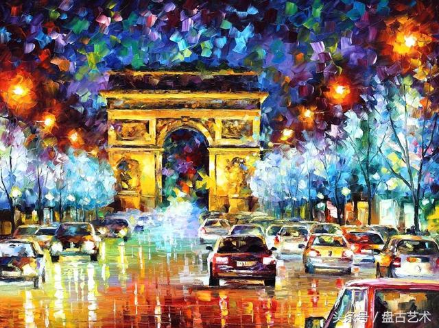 手绘唯美小镇街景油画图片   时光深处的宁静，油画小镇简笔画（手绘法国巴黎街景油画“巴黎归来不看街”“黄山归来不看山”美誉）