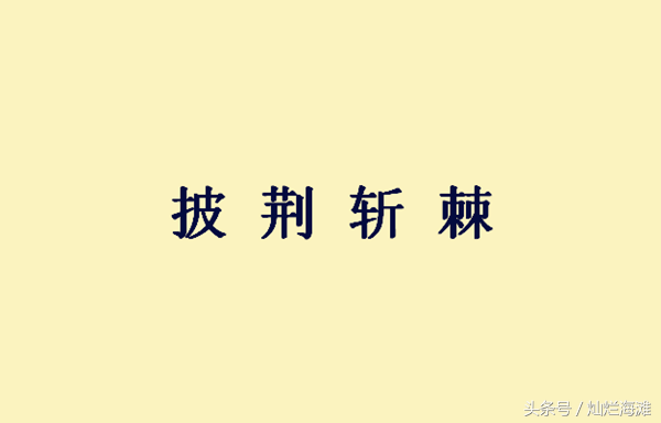 披荆斩棘什么意思，人前云淡风轻人后披荆斩棘什么意思（三国成语故事：披荆斩棘）