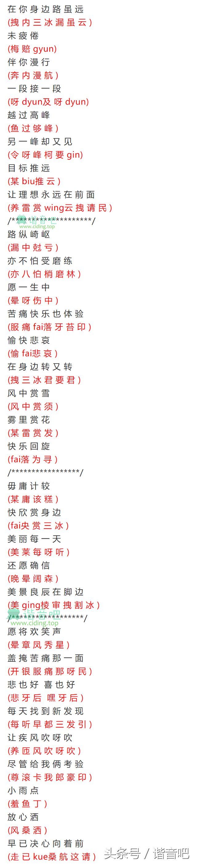 漫步人生路歌词谐音，邓丽君-《漫步人生路》粤语歌词谐音发音