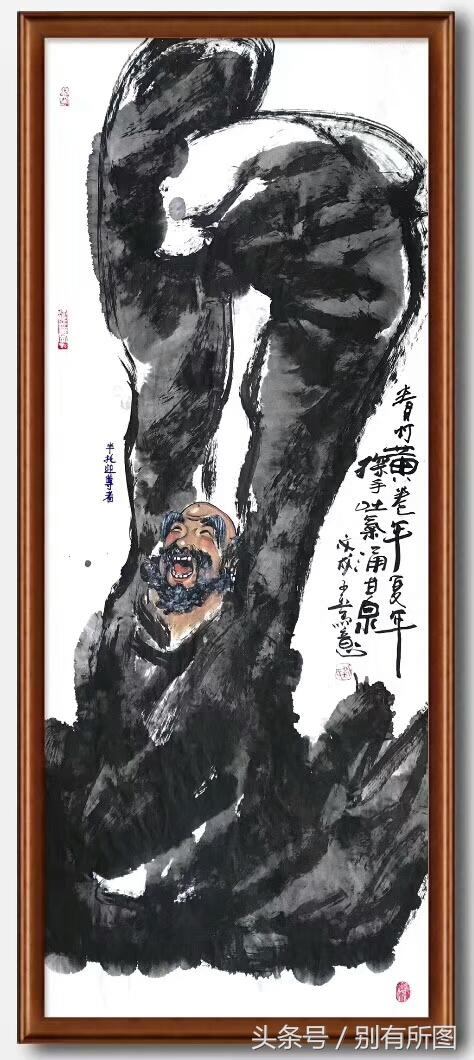  龚明华十八罗汉人物画，精品国画人物画《十八罗汉》组图装裱有框作品九幅图系列之二 