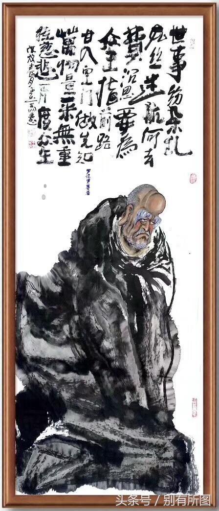  龚明华十八罗汉人物画，精品国画人物画《十八罗汉》组图装裱有框作品九幅图系列之二 
