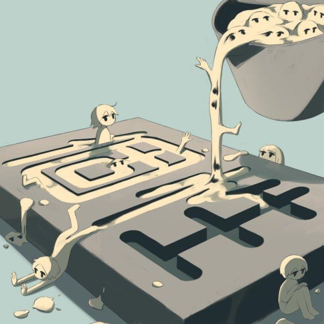 日本网络画师アボガド6致郁系，日本网络画师抑郁（画出了每一个社会人的心声……图片）