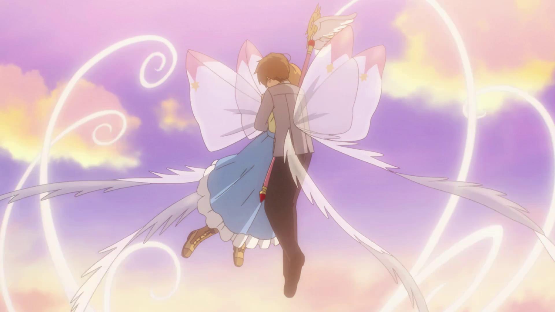 魔卡少女樱透明牌21集:小狼紧紧抱住小樱,这空中狗粮可真强!