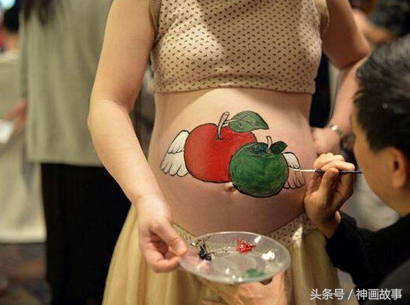 孕妇肚皮上涂鸦，孕妇肚皮怎么画（孕妇肚皮上的创意涂鸦）