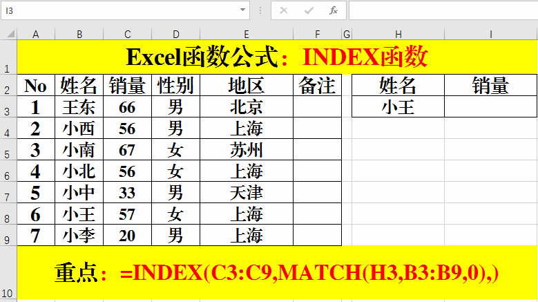index函数的使用方法，index函数的用法举例（含金量超高的Index和Match实用技巧）