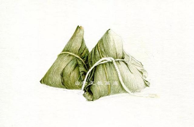 可爱的粽子怎么画，可爱的粽子怎么画（端午节，教你用彩铅画粽子）