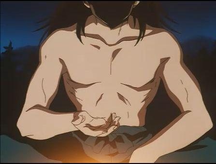 《犬夜叉》一出场基本上就是裸体的人——鬼蜘蛛,他是动漫的开始