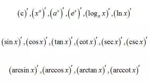 16个基本导数公式，导数的公式（暑期必备46个知识点04）