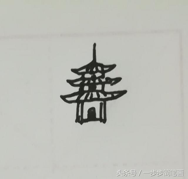 亭子简笔画怎么画，亭子简笔画简笔画（简笔画山中的亭子小路）