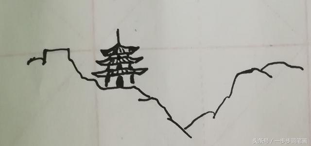 亭子简笔画怎么画，亭子简笔画简笔画（简笔画山中的亭子小路）