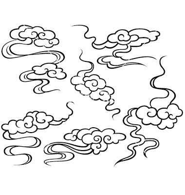 祥云图案简笔画，简笔画美丽的祥云（工笔白描祥云的画法）