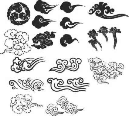 祥云图案简笔画，简笔画美丽的祥云（工笔白描祥云的画法）