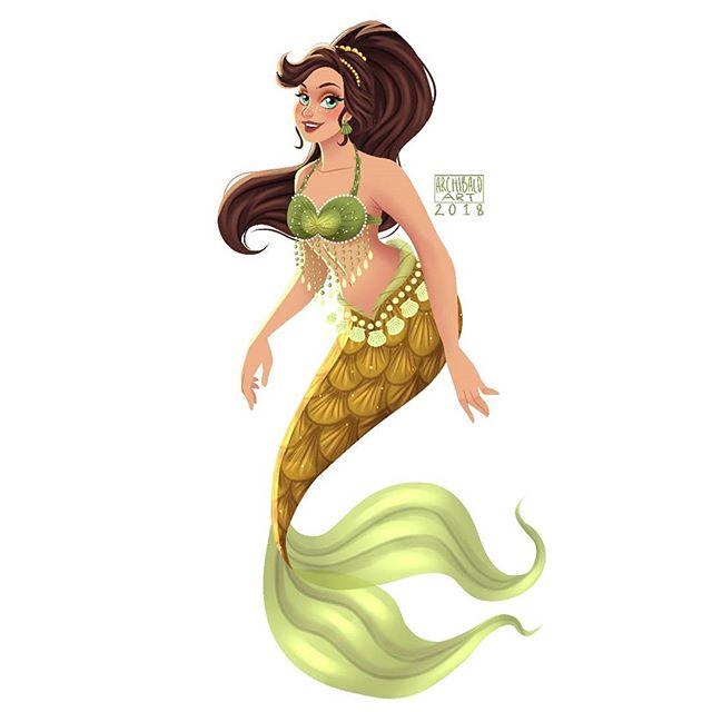 小美人鱼简笔画，如何画小美人鱼简笔画（一组漂亮的手绘美人鱼~<by）