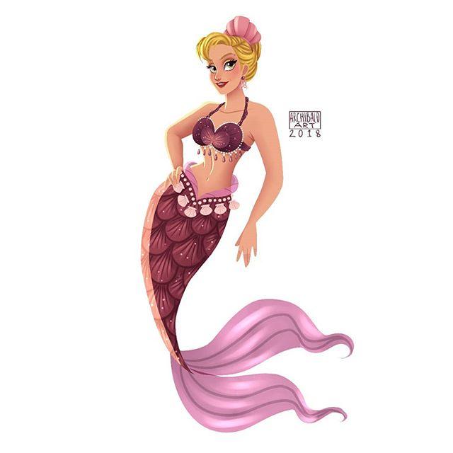 小美人鱼简笔画，如何画小美人鱼简笔画（一组漂亮的手绘美人鱼~<by）