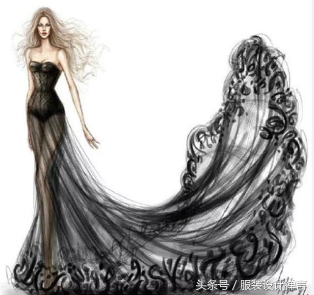 手绘婚纱裙子的简笔画，婚纱裙简笔画 简单漂亮（婚纱手绘技法16种服装设计手绘教程）
