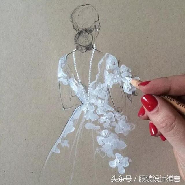 手绘婚纱裙子的简笔画，婚纱裙简笔画 简单漂亮（婚纱手绘技法16种服装设计手绘教程）