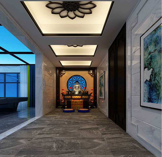 佛龛整体柜装修效果图，阳台摆放佛龛效果图（闽南人都想佛龛搬进家）