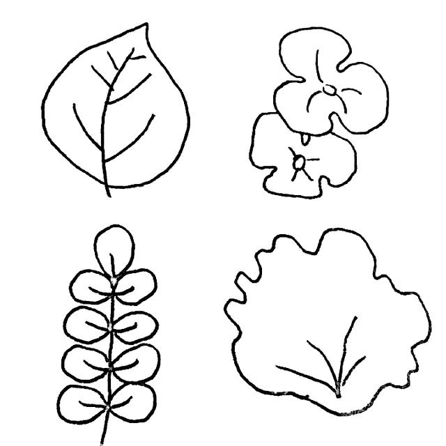 四季的树叶简笔画图片