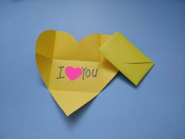 小信封手工折纸，折纸小信封怎么做（打开是一颗心的信封折纸）