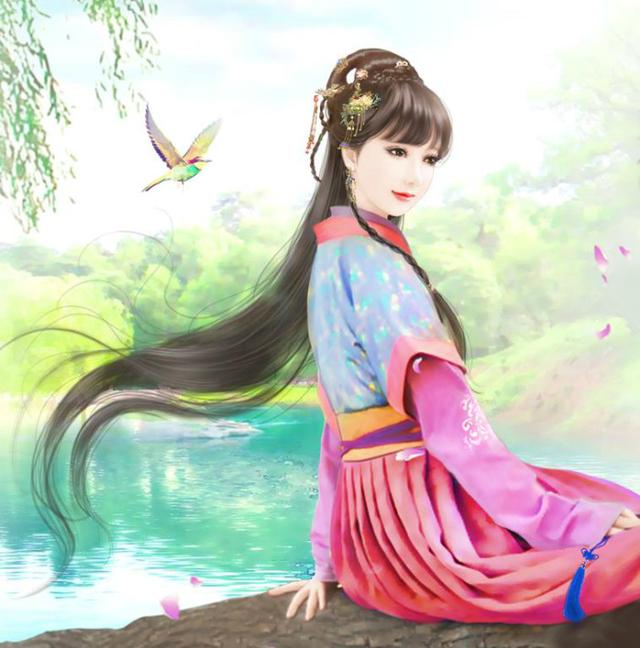 简约伤感的卡通手绘女生背影图片  彼岸流年终究太多伤，简约伤感的卡通手绘女生背影图片动漫（：“待我长发及腰” 完整版）