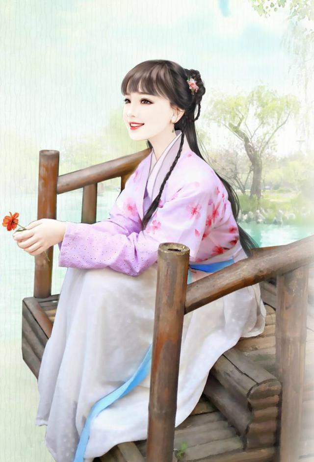 简约伤感的卡通手绘女生背影图片  彼岸流年终究太多伤，简约伤感的卡通手绘女生背影图片动漫（：“待我长发及腰” 完整版）