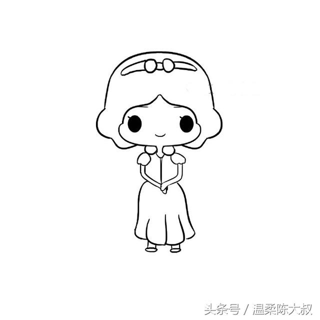 美女小公主的手绘画法，小公主绘画大全简单的（美丽动人的白雪公主绘画步骤）