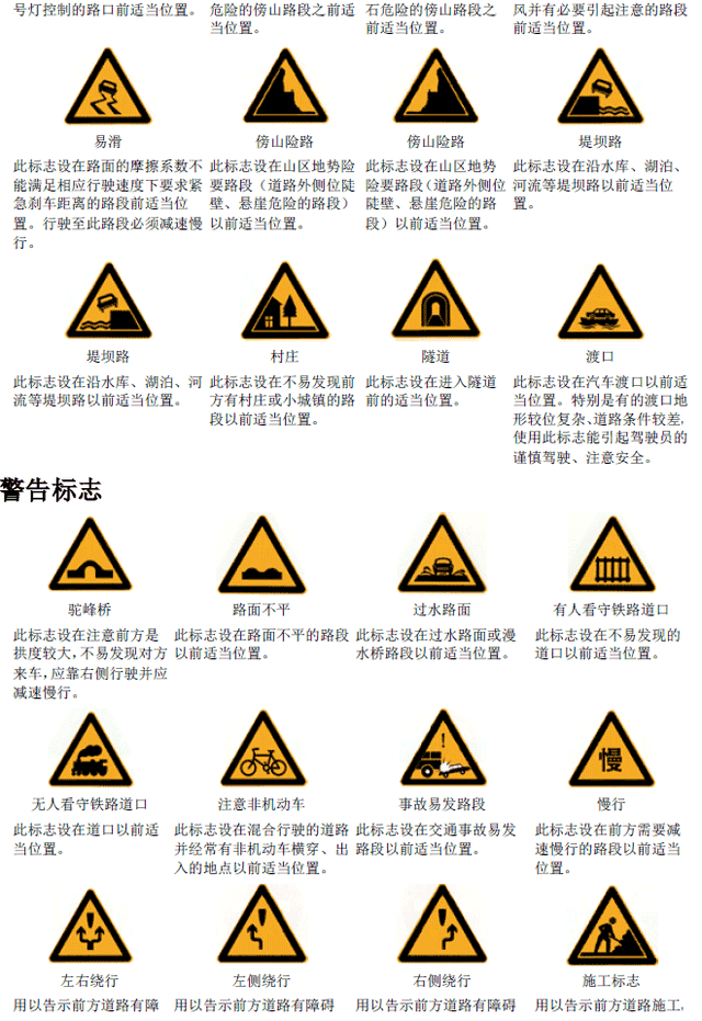 道路标志大全图解，交通标志大全及图解地上（最全的图解交通标志大全）