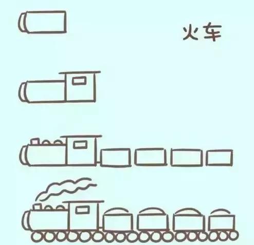 火车简笔画图片，简笔画怎么画火车（这样的画法很简单）