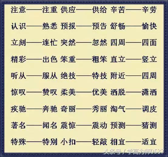 常常的近义词是什么，常常的近义词是什么字（家有小学生，替孩子收藏打印）