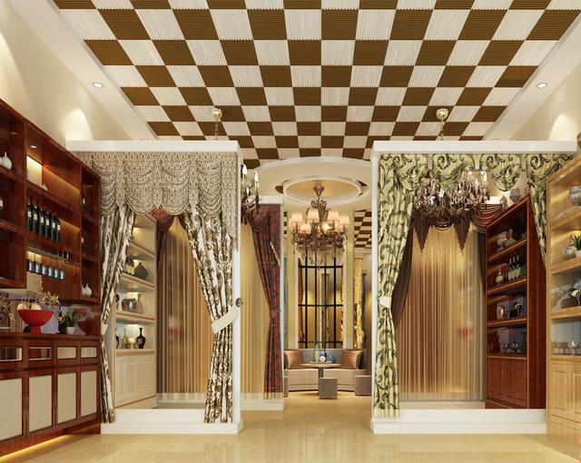 简单窗帘店装修效果图大全，窗帘店壁纸店设计案例效果图