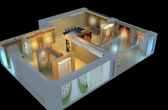 简单窗帘店装修效果图大全，窗帘店壁纸店设计案例效果图