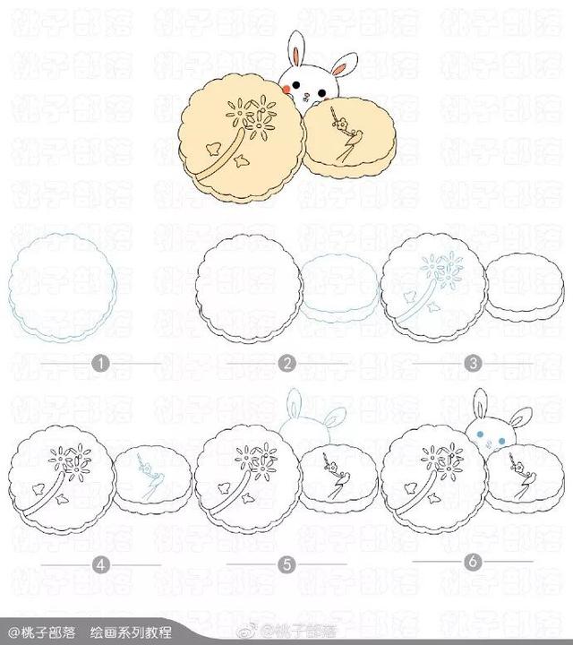 月饼图片简笔画，月饼的简笔画（月饼节手帐简笔画教程）