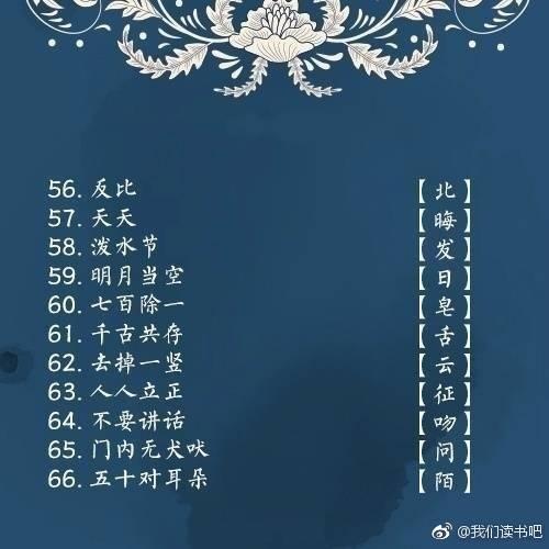 晚间字谜汇总大全，190期晚间字谜汇总大全（100个字谜和谜底）