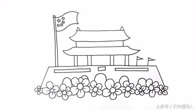 如何画烟花的简笔画，怎么画烟花的简笔画（天安门简笔画）