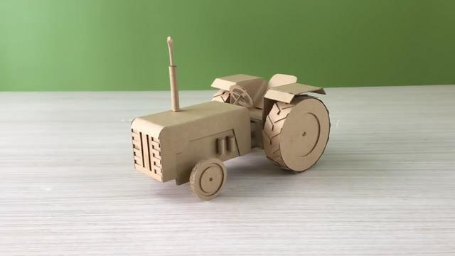 手工纸盒的制作，抽纸盒手工制作方法（教你如何制作迷你拖拉机）