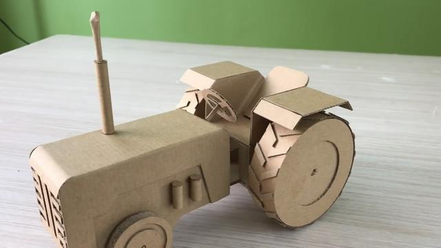 手工纸盒的制作，抽纸盒手工制作方法（教你如何制作迷你拖拉机）