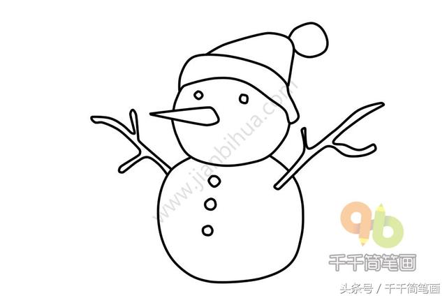 冬天的雪人怎么画，冬天简笔画雪人（小朋友喜欢的画画）