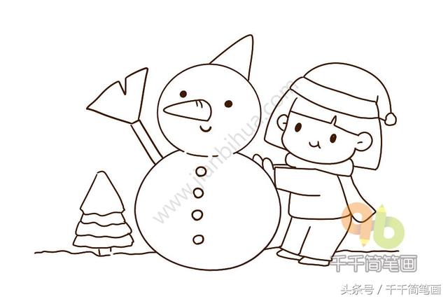 冬天的雪人怎么画，冬天简笔画雪人（小朋友喜欢的画画）
