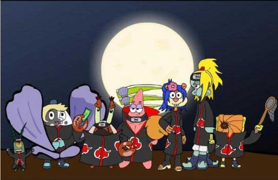 当海绵宝宝角色cos火影忍者,佐助高冷,鸣人可爱与帅气兼具!