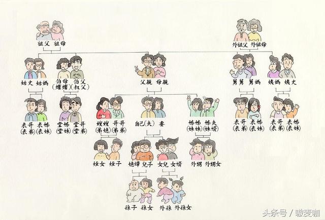 史上最全亲戚关系图表，建议收藏