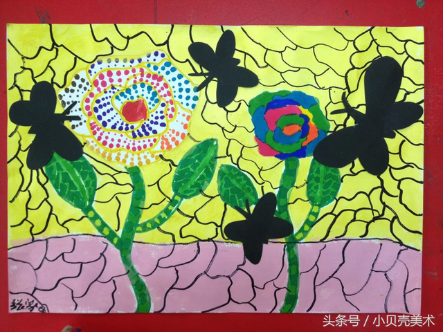 黑卡纸上画写什么比较有创意,黑卡纸手绘图案(少儿创意美术《草间弥生