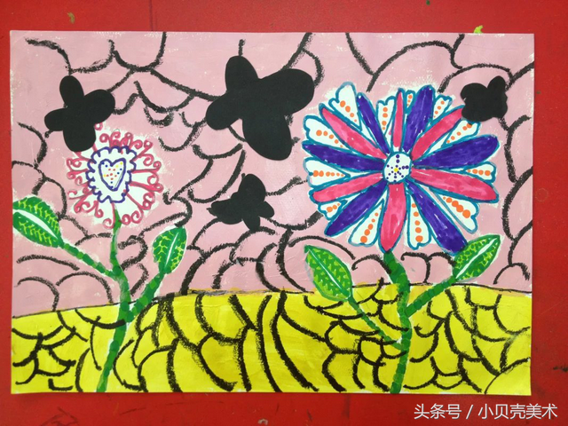 黑卡纸上画写什么比较有创意,黑卡纸手绘图案(少儿创意美术《草间弥生