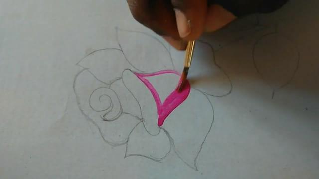 玫瑰画教程图解，玫瑰花图案的手绘方法