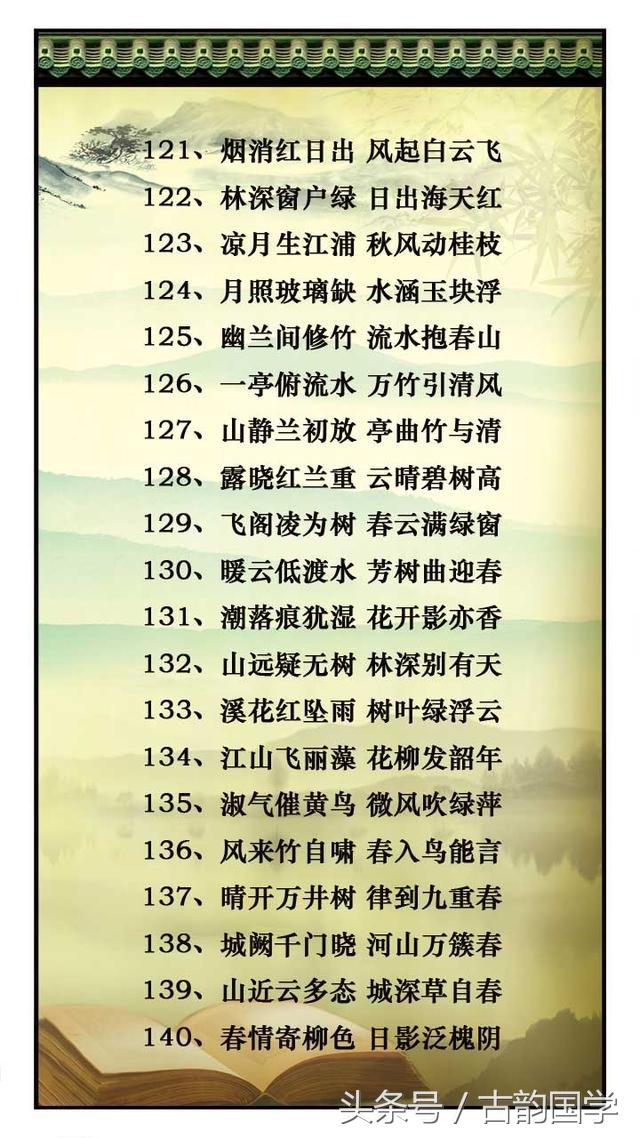 对偶的诗句，过故人庄运用对偶的诗句（国学萃取366句-史上最全写景状物对偶诗句-背一背-信手捏来即文章）