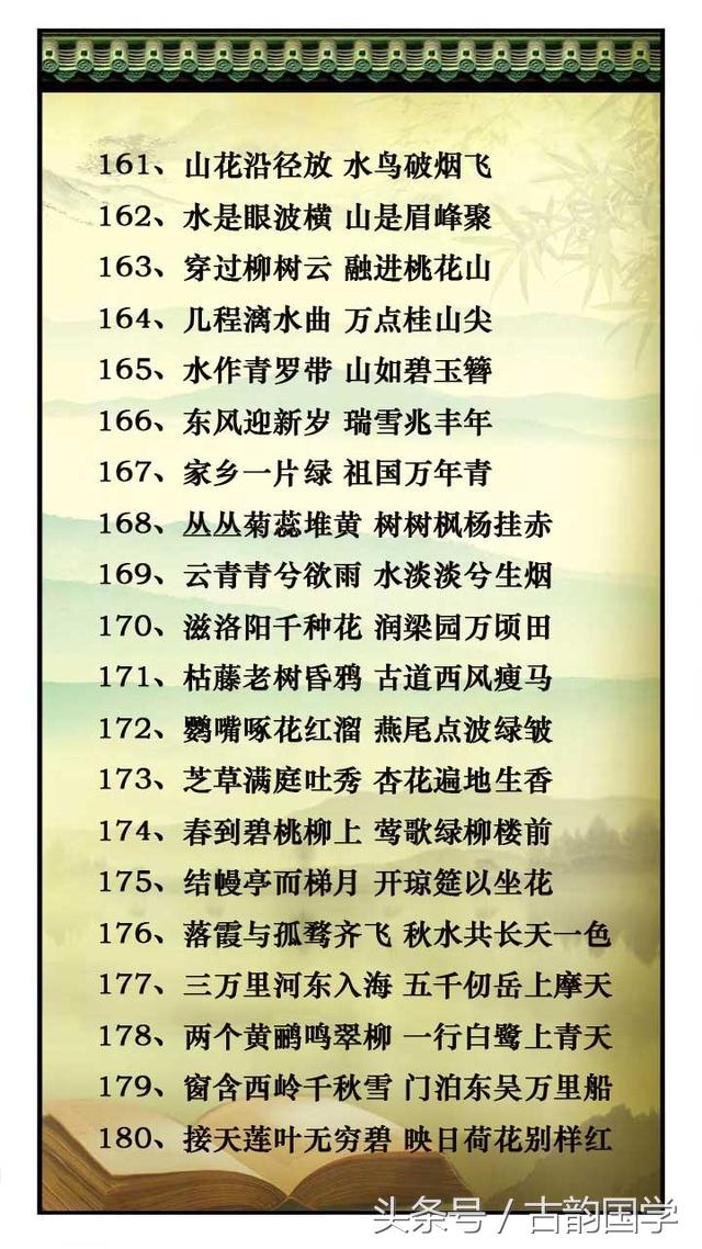 对偶的诗句，过故人庄运用对偶的诗句（国学萃取366句-史上最全写景状物对偶诗句-背一背-信手捏来即文章）