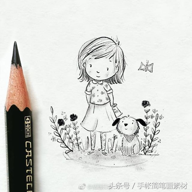 铅笔画简笔画，怎样用铅笔画简单的树（小朋友的日常简笔画~漂亮的铅笔画~）