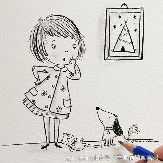 铅笔画简笔画，怎样用铅笔画简单的树（小朋友的日常简笔画~漂亮的铅笔画~）