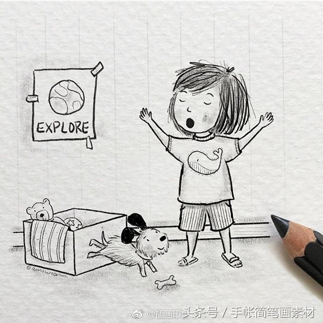 铅笔画简笔画，怎样用铅笔画简单的树（小朋友的日常简笔画~漂亮的铅笔画~）