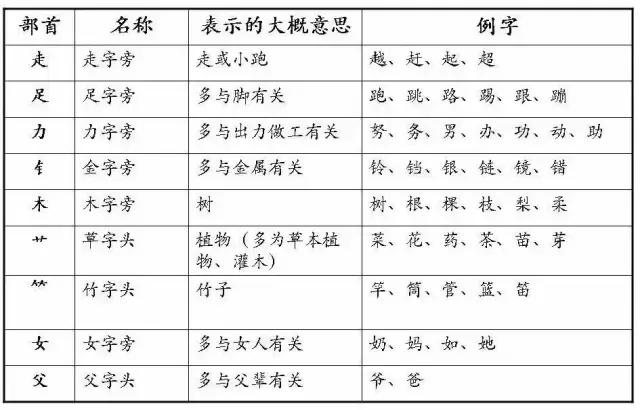 内的部首是什么偏旁，小学二年级必须掌握的部首知识